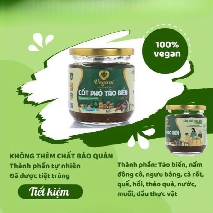 Cốt Phở Tảo Biển Vegani 250g - Thực Phẩm Bổ Sung Dinh Dưỡng Cho Cả Gia Đình, Người Tiểu Đường, Ăn Kiêng, Ăn Chay, Gia Vị Nấu Phở Chay Thanh Ngọt Tự Nhiên (GV)