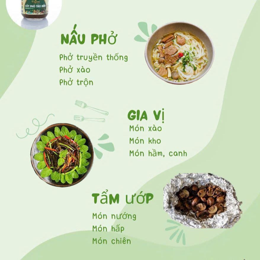 Cốt Phở Tảo Biển Vegani 250g - Thực Phẩm Bổ Sung Dinh Dưỡng Cho Cả Gia Đình, Người Tiểu Đường, Ăn Kiêng, Ăn Chay, Gia Vị Nấu Phở Chay Thanh Ngọt Tự Nhiên (GV)