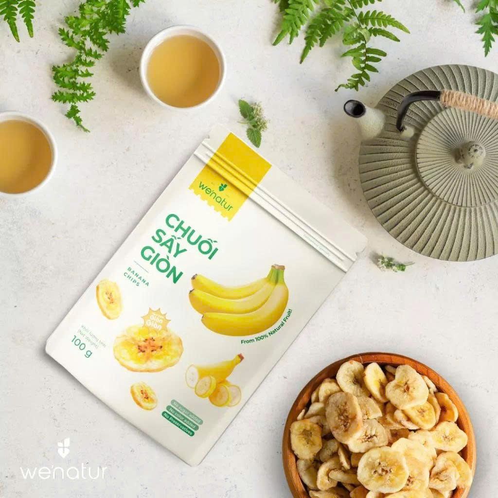 Combo Chuối Sấy Giòn We'natur (Mỗi Gói 100g) - Thực Phẩm Bổ Sung Dinh Dưỡng Cho Mẹ Bầu, Sau Sinh, Người Ăn Chay, Ăn Kiêng, Người Chơi Thể Thao, Giảm Cân, Eat Clean (Bánh Và Snack Healthy)