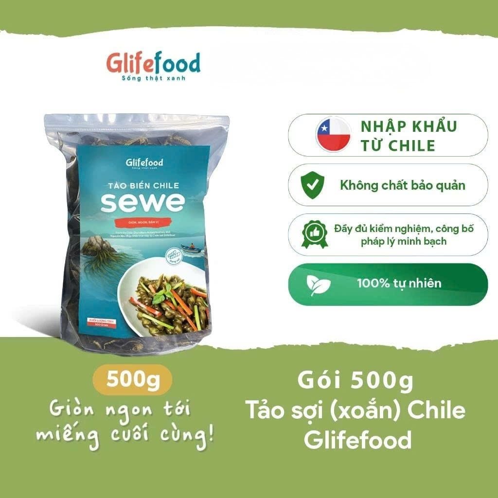 Tảo Xoắn Chile Sewe - Glifefood (200g - 500g) - Thực Phẩm Bổ Sung Dinh Dưỡng Cho Cả Gia Đình, Người Ăn Chay, Ăn Kiêng, Giảm Cân, Thực Dưỡng, Eat Clean, Healthy, Nguyên Liệu Nấu Ăn, Nhập Khẩu Chính Ngạch