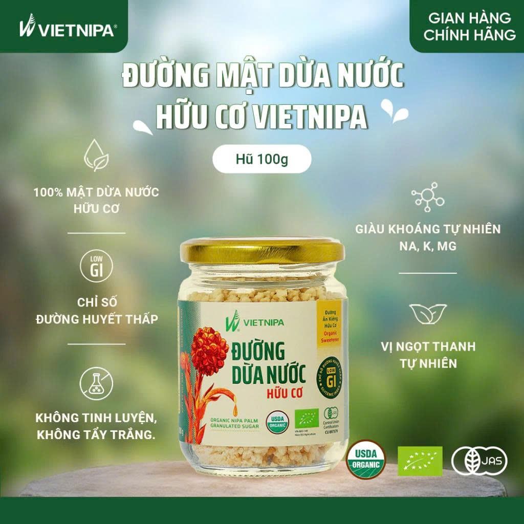 Đường Dừa Nước Vietnipa - Thực Phẩm Bổ Sung Dinh Dưỡng Cho Cả Gia Đình, Người Tiểu Đường, Ăn Kiêng, Ăn Chay, Hàm Lượng Vitamin Và Muối Khoáng Cao (GV)