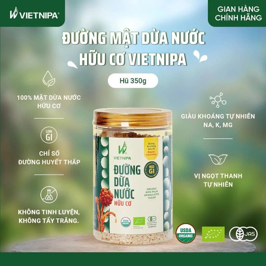 Đường Dừa Nước Vietnipa - Thực Phẩm Bổ Sung Dinh Dưỡng Cho Cả Gia Đình, Người Tiểu Đường, Ăn Kiêng, Ăn Chay, Hàm Lượng Vitamin Và Muối Khoáng Cao (GV)