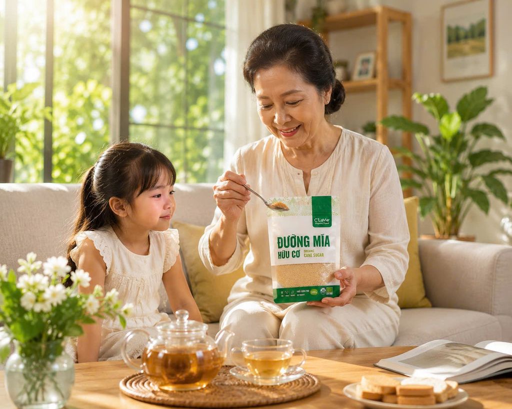 Đường Mía Hữu Cơ C'Lavie Túi 350g - Thực Phẩm Bổ Sung Dinh Dưỡng Cho Cả Gia Đình,, Ăn Chay, Đường Tự Nhiên, Ngọt Thanh, Dùng Nấu Ăn, Pha Nước Uống (GV)