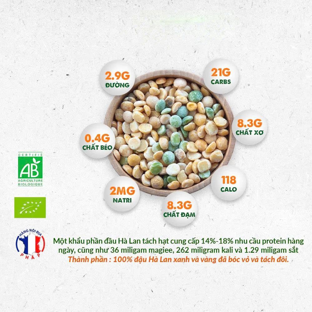 Đậu Hà Lan Hữu Cơ Markal (Xanh & Vàng) 500g - Thực Phẩm Bổ Sung Dinh Dưỡng Cho Mẹ Bầu, Sau Sinh, Người Già, Người Tiểu Đường, Ăn Chay, Ăn Kiêng, Eat Clean, Healthy, Tốt Cho Tim Mạch, Nấu Soup, Salad, Sữa Hạt (ĐTV, CX, Hạt Và Đậu)
