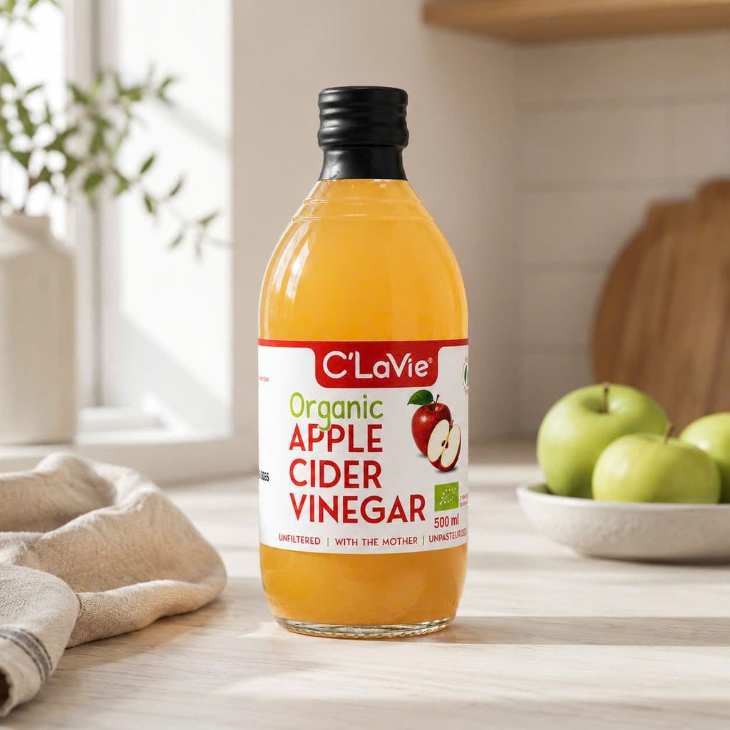 Giấm Táo Hữu Cơ C'Lavie 500ml, 100ml - Giấm Lên Men Tự Nhiên Nhập Khẩu Ý, Có Giấm Cái Hỗ Trợ Giảm Cân, Detox Cơ Thể (GV)