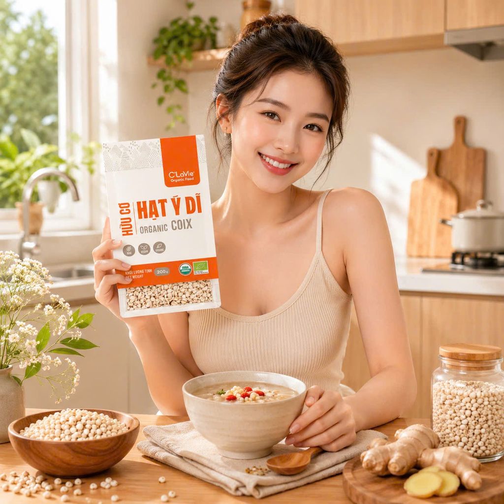 Hạt Ý Dĩ Hữu Cơ C'Lavie 200g - Thực Phẩm Bổ Sung Dinh Dưỡng Cho Mẹ Bầu, Sau Sinh, Người Già, Người Tiểu Đường, Ăn Chay, Ăn Kiêng, Eat Clean, Healthy, Tốt Cho Tim Mạch, Dùng Nấu Sữa Hạt, Chè, Cháo Ăn Dặm Cho Bé (NCNC, DSTN, CX, Hạt Và Đậu)