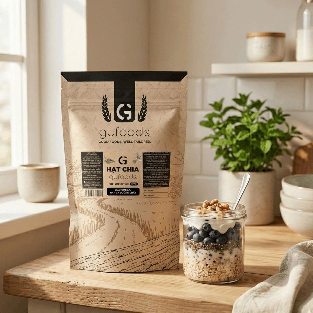 Hạt Chia Gufoods Túi 600g - Thực Phẩm Bổ Sung Dinh Dưỡng Cho Mẹ Bầu, Sau Sinh, Người Ăn Chay, Ăn Kiêng, Giảm Cân, Tập Gym, Eat Clean, Hàm Lượng Giàu Protein Và Chất Xơ (CBCL, CX, SPF)