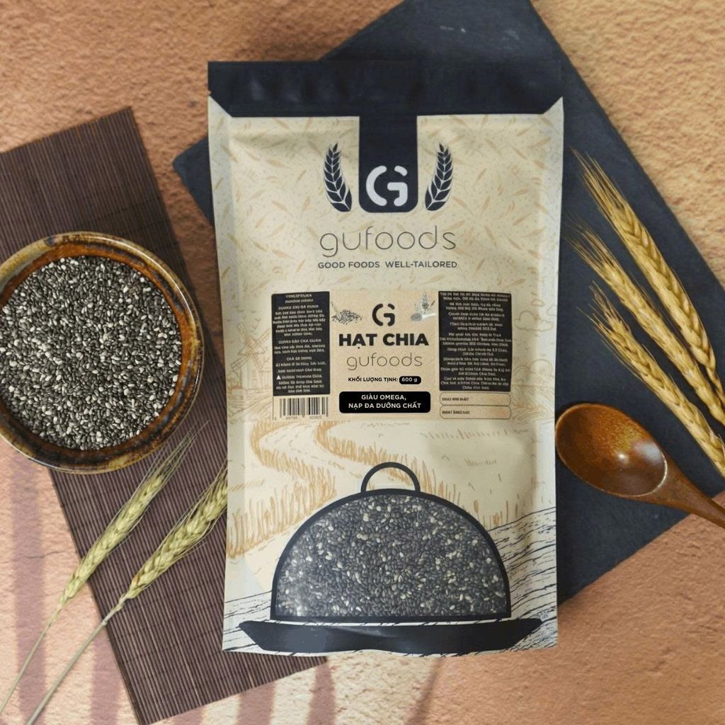 Hạt Chia Gufoods Túi 600g - Thực Phẩm Bổ Sung Dinh Dưỡng Cho Mẹ Bầu, Sau Sinh, Người Ăn Chay, Ăn Kiêng, Giảm Cân, Tập Gym, Eat Clean, Hàm Lượng Giàu Protein Và Chất Xơ (CBCL, CX, SPF)