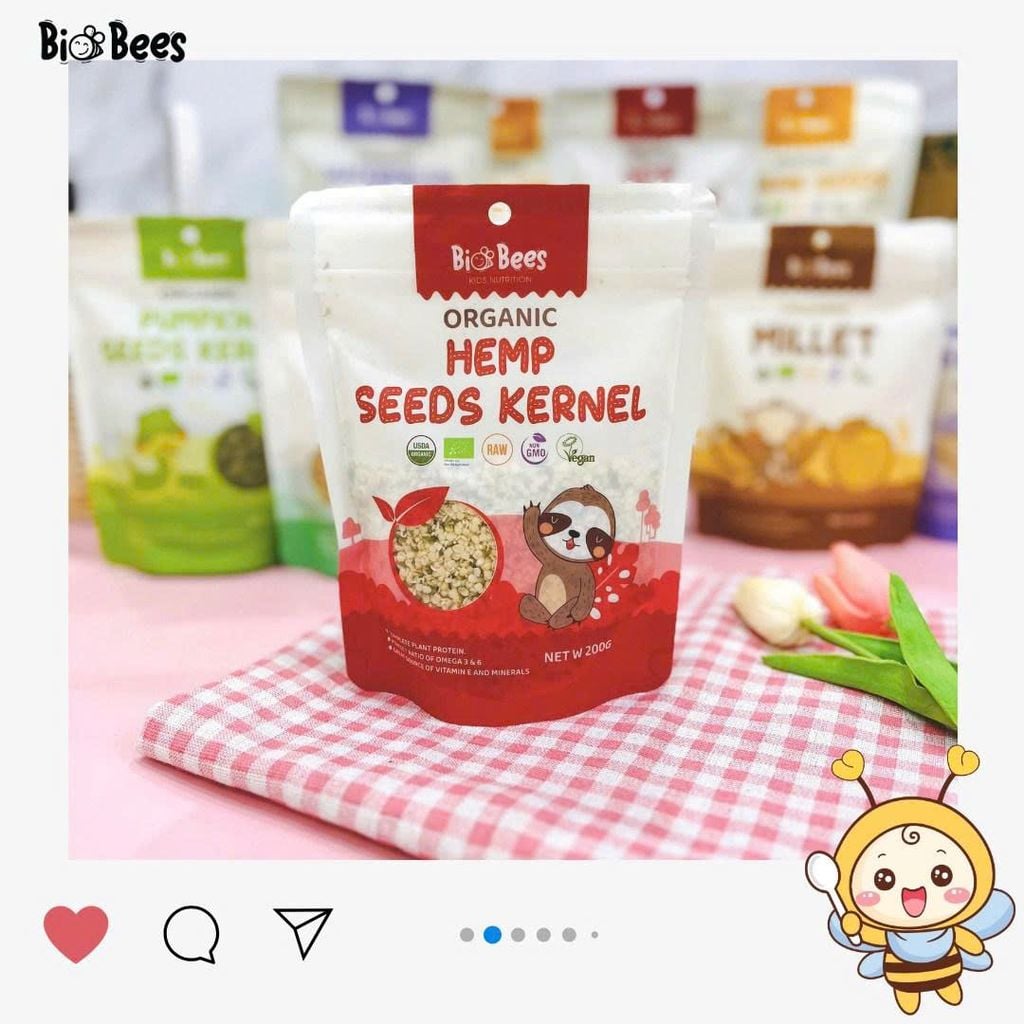 Hạt Gai Dầu Hữu Cơ Đã Tách Vỏ BioBees 200g - Thực Phẩm Bổ Sung Dinh Dưỡng Cho Mẹ Bầu, Sau Sinh, Người Già, Người Tiểu Đường, Ăn Chay, Ăn Kiêng, Healthy, Tốt Cho Tim Mạch Giàu Omega 3-6, Protein Thực Vật, Tốt Cho Tim Mạch & Não Bộ (ĐTV, CBCL, SPF)