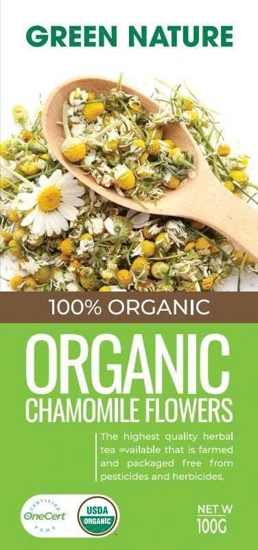 Hoa Cúc La Mã Chamomile Nguyên Bông Hữu Cơ Green Nature 100g - Thanh Nhiệt, Mát Gan, Cải Thiện Giấc Ngủ, Giúp Thư Giãn & Làm Đẹp Da, Tốt Cho Tim Mạch, Giảm Cân, Eatclean, Healthy (Trà)