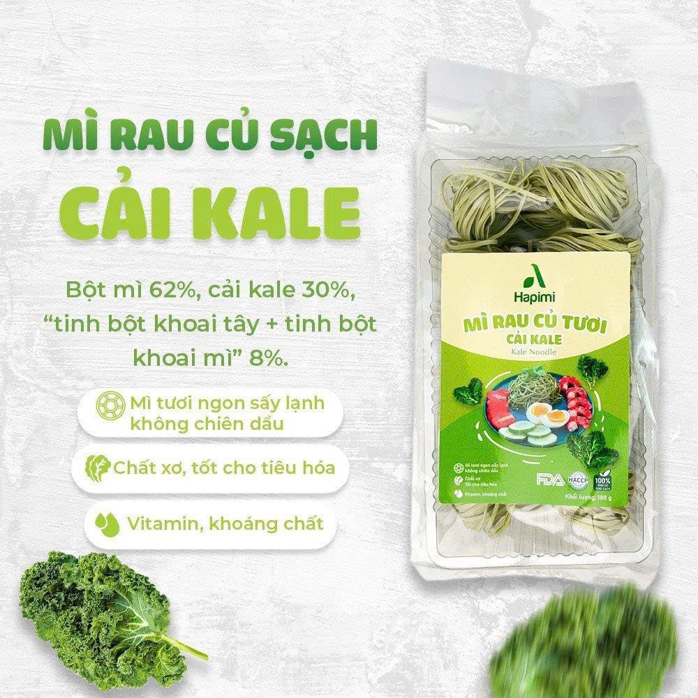 Mì Cải Kale Hapimi 180g - Thực Phẩm Bổ Sung Dinh Dưỡng Cho Cả Gia Đình, Người Ăn Chay, Ăn Kiêng, Giảm Cân, Thực Dưỡng, Eat Clean, Healthy (Bún, Phở, Gạo, Mì, Nui)