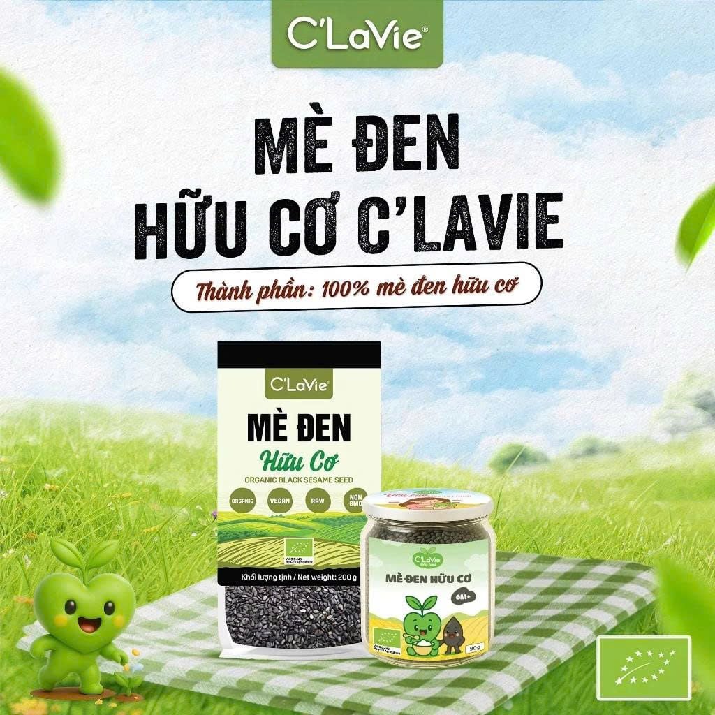 Hạt Mè Đen, Mè Trắng Hữu Cơ C'Lavie 200g - Thực Phẩm Bổ Sung Dinh Dưỡng Cho Mẹ Bầu, Sau Sinh, Người Già, Người Tiểu Đường, Ăn Chay, Ăn Kiêng, Eat Clean, Healthy, Tốt Cho Tim Mạch, Giàu Canxi, Làm Sữa Hạt, Làm Bánh Ăn Dặm Cho Bé  (CBCL, Hạt Và Đậu, DSTN)