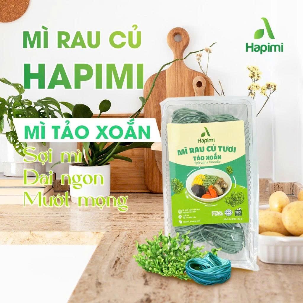Mì Tảo Xoắn Hapimi 180g - Thực Phẩm Bổ Sung Dinh Dưỡng Cho Cả Gia Đình, Người Ăn Chay, Ăn Kiêng, Giảm Cân, Thực Dưỡng, Eat Clean, Healthy (Bún, Phở, Gạo, Mì, Nui)