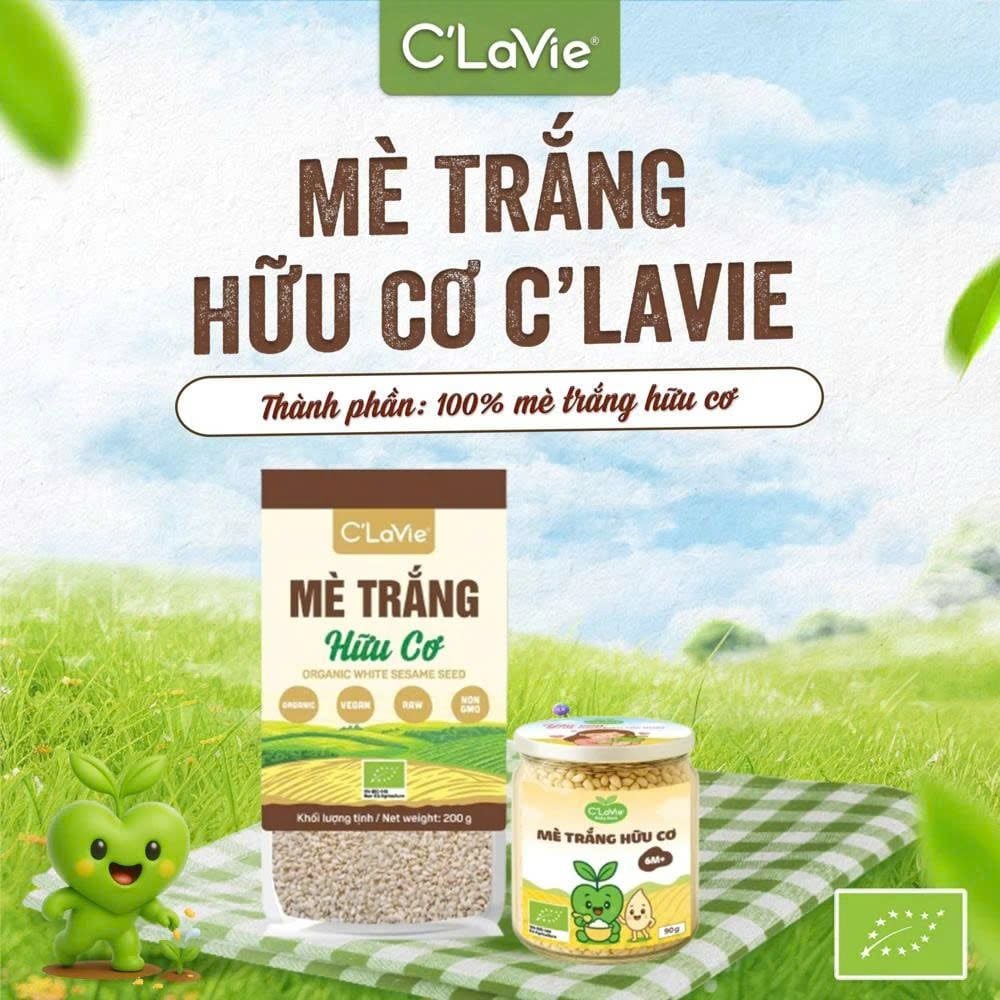Hạt Mè Đen, Mè Trắng Hữu Cơ C'Lavie 200g - Thực Phẩm Bổ Sung Dinh Dưỡng Cho Mẹ Bầu, Sau Sinh, Người Già, Người Tiểu Đường, Ăn Chay, Ăn Kiêng, Eat Clean, Healthy, Tốt Cho Tim Mạch, Giàu Canxi, Làm Sữa Hạt, Làm Bánh Ăn Dặm Cho Bé  (CBCL, Hạt Và Đậu, DSTN)
