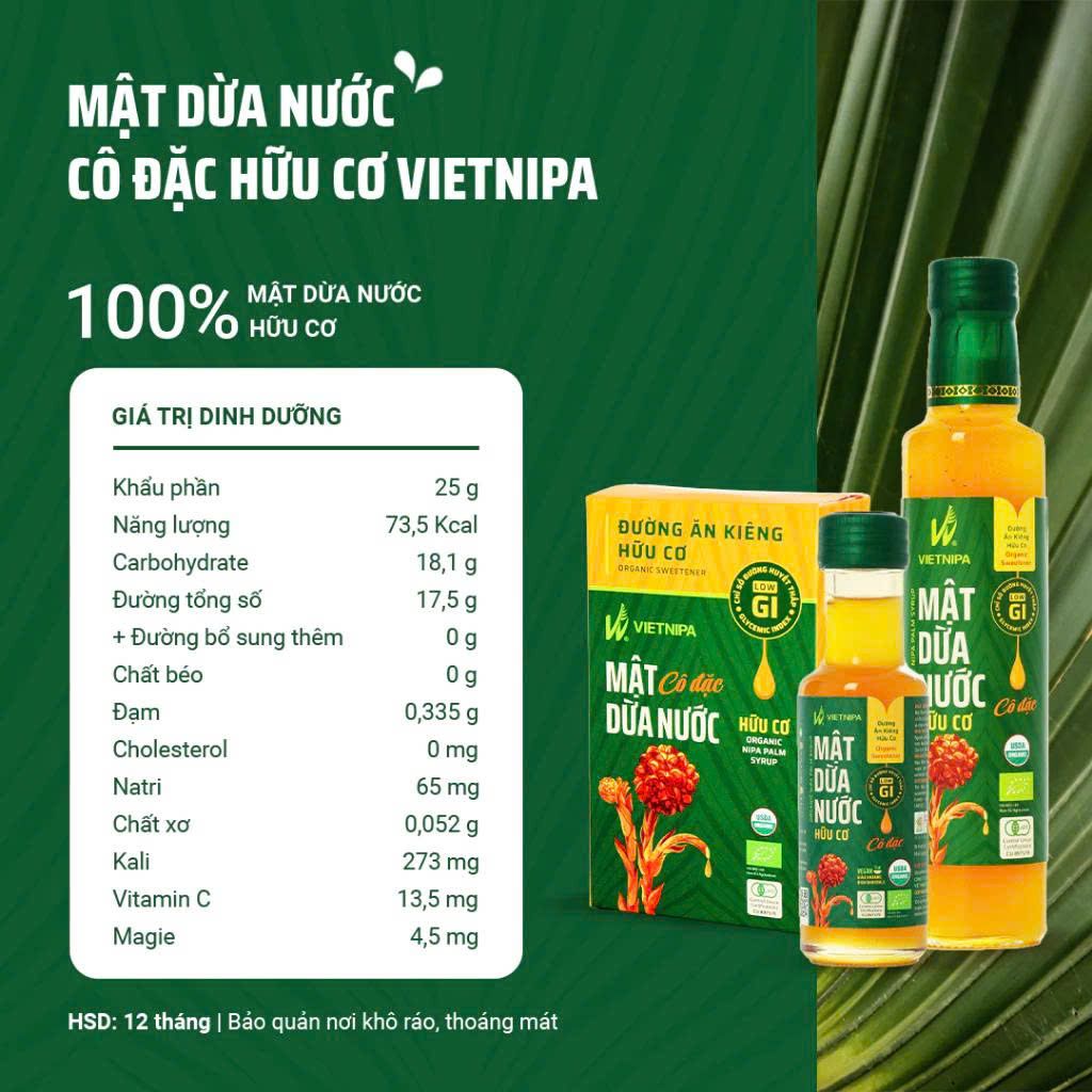 Mật Dừa Nước Vietnipa - Thực Phẩm Bổ Sung Dinh Dưỡng Cho Cả Gia Đình, Người Tiểu Đường, Ăn Kiêng, Ăn Chay, Hàm Lượng Vitamin Và Muối Khoáng Cao (GV)