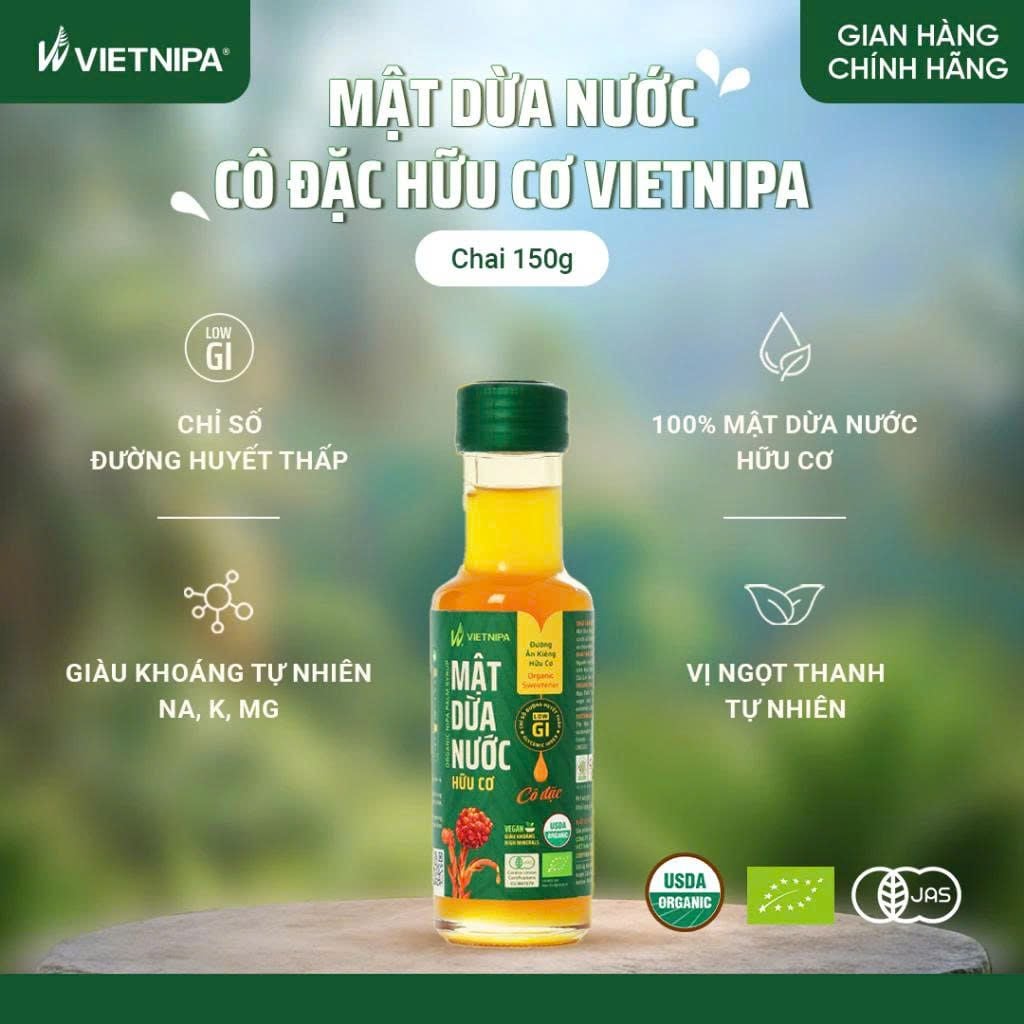 Mật Dừa Nước Vietnipa - Thực Phẩm Bổ Sung Dinh Dưỡng Cho Cả Gia Đình, Người Tiểu Đường, Ăn Kiêng, Ăn Chay, Hàm Lượng Vitamin Và Muối Khoáng Cao (GV)