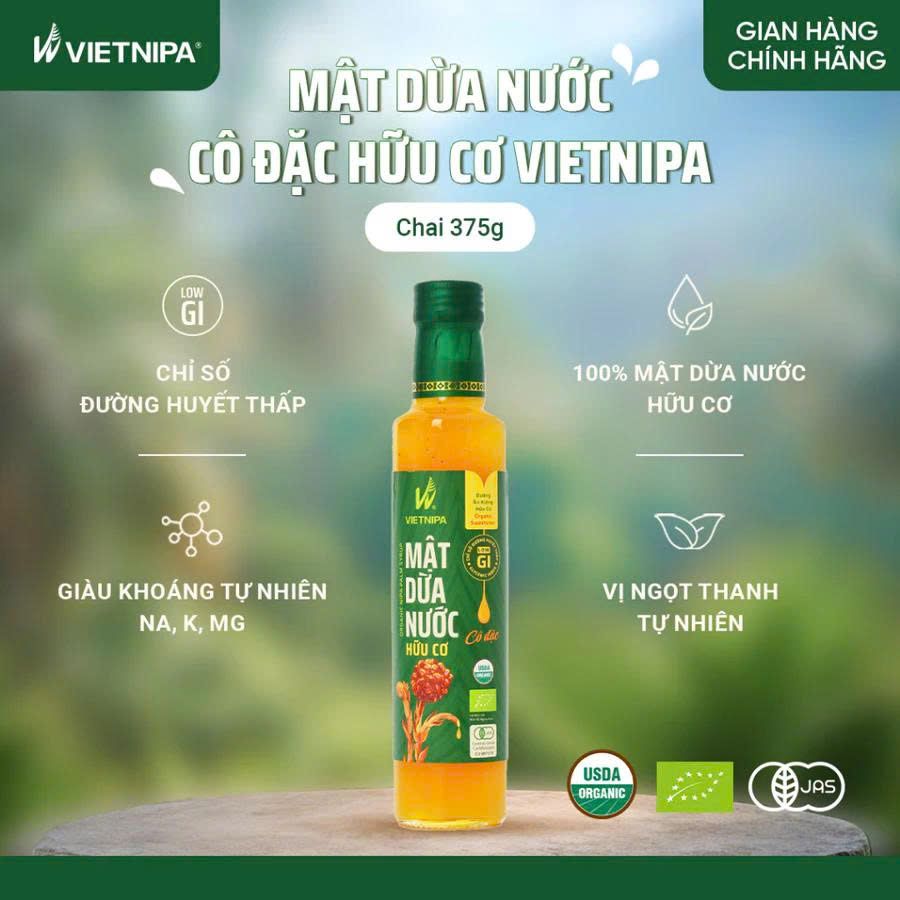 Mật Dừa Nước Vietnipa - Thực Phẩm Bổ Sung Dinh Dưỡng Cho Cả Gia Đình, Người Tiểu Đường, Ăn Kiêng, Ăn Chay, Hàm Lượng Vitamin Và Muối Khoáng Cao (GV)