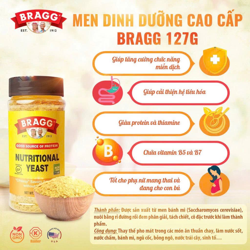 Men Dinh Dưỡng Vị Phô Mai Thuần Chay Bragg 127g - Thực Phẩm Bổ Sung Dinh Dưỡng Cho Mẹ Bầu, Sau Sinh, Người Già, Người Tiểu Đường, Ăn Chay, Ăn Kiêng, Eat Clean, Healthy, Tốt Cho Tim Mạch, Giàu Vitamin B12, Protein, Ăn Eatclean Keto Vegan (ĐTV, CX, SPF)