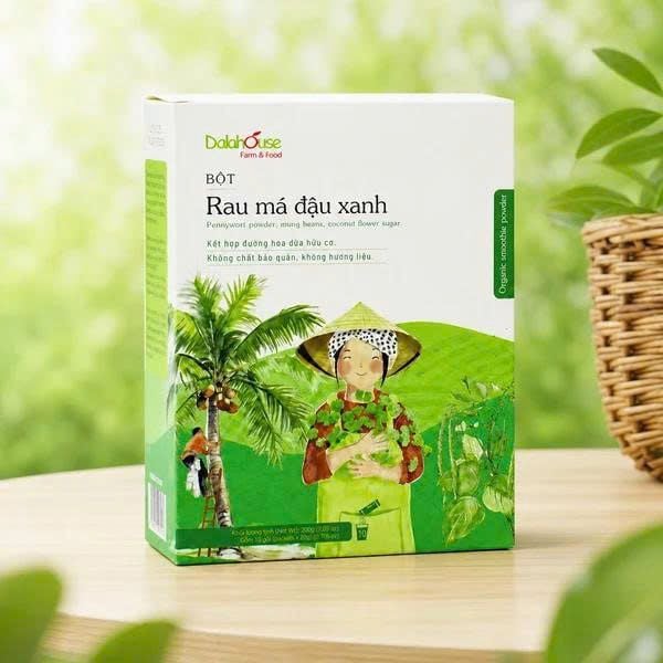 Bột Rau Má Đậu Xanh Dalahouse - Bột Rau Củ Hữu Cơ (BRC)