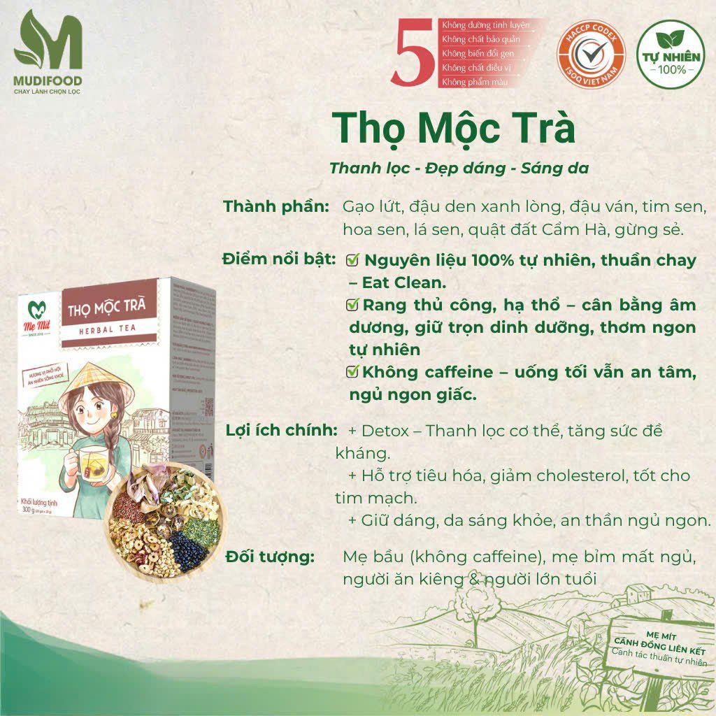 Thọ Mộc Trà Mẹ Mít Hộp 300g - Thanh Nhiệt, Mát Gan, Cải Thiện Giấc Ngủ, Tốt Cho Tim Mạch, Giảm Cân, Eatclean, Healthy, An Yên Sống Khoẻ (Trà)