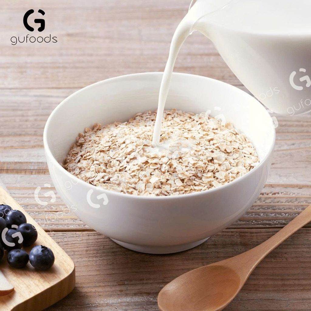 Yến Mạch Cán Vỡ 0.55mm GUfoods 500g - Thực Phẩm Bổ Sung Dinh Dưỡng Cho Người Tiểu Đường, Người Giảm Cân, Ăn Kiêng, Tập Gym, Eat Clean, Healthy, Hàm Lượng Giàu Chất Xơ (Bún, Phở, Gạo, Mì, Nui)