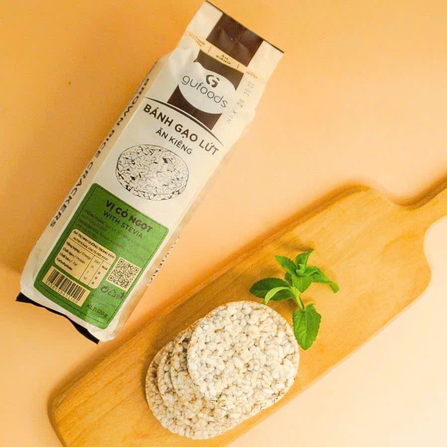 [Vị Cỏ Ngọt] - Bánh Gạo Lứt Ăn Kiêng GUfoods 170g  - Thực Phẩm Bổ Sung Dinh Dưỡng Cho Người Tiểu Đường, Người Ăn Chay, Ăn Kiêng, Giảm Cân, Tập Gym, Eat Clean, Hàm Lượng Chất Xơ Cao (Bánh Và Snack Healthy)