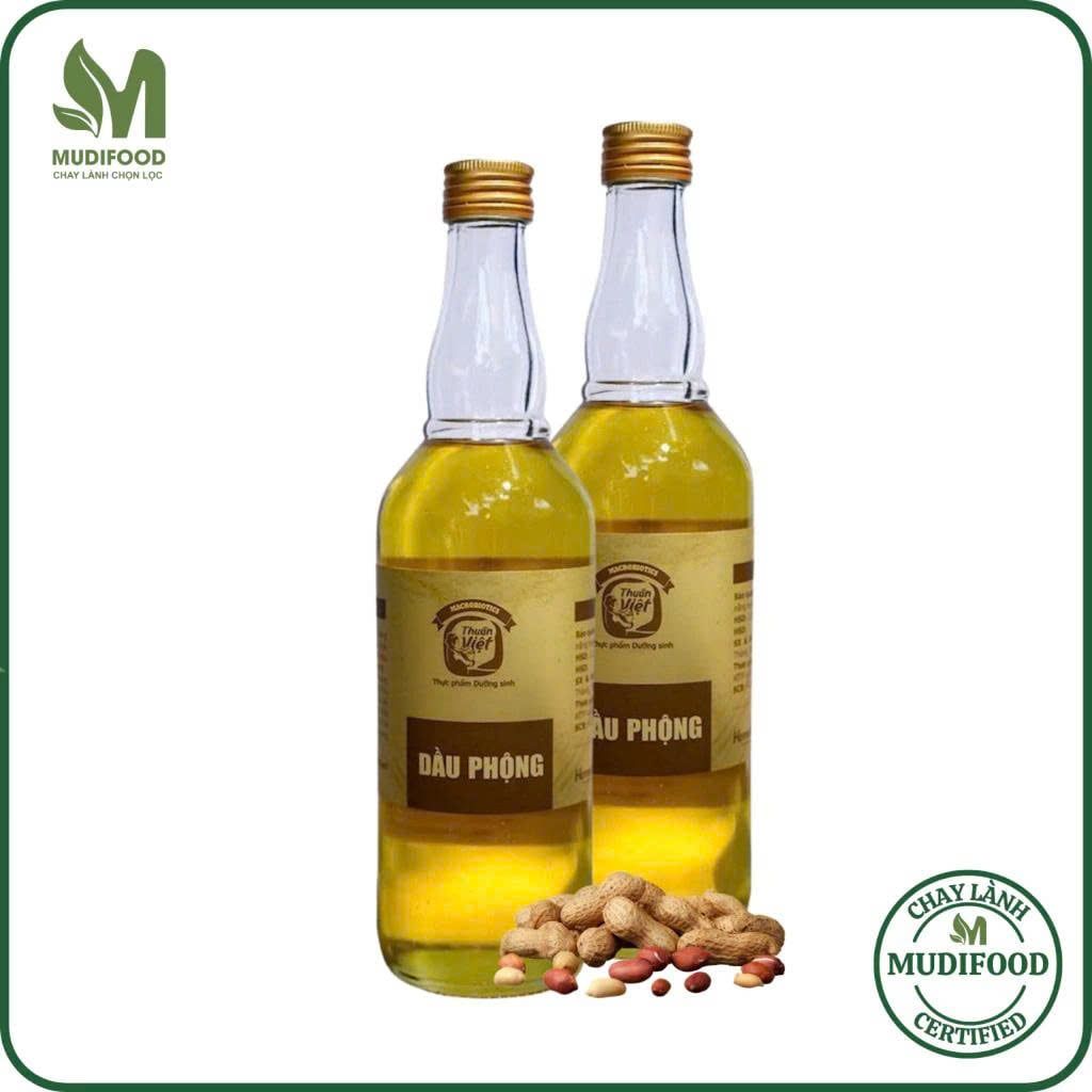 Dầu Phộng (Dầu Lạc) Organic Homefood Chai Thủy Tinh 500ml - Thực Phẩm Bổ Sung Dinh Dưỡng Cho Cả Gia Đình, Người Tiểu Đường, Ăn Kiêng, Ăn Chay (GV)