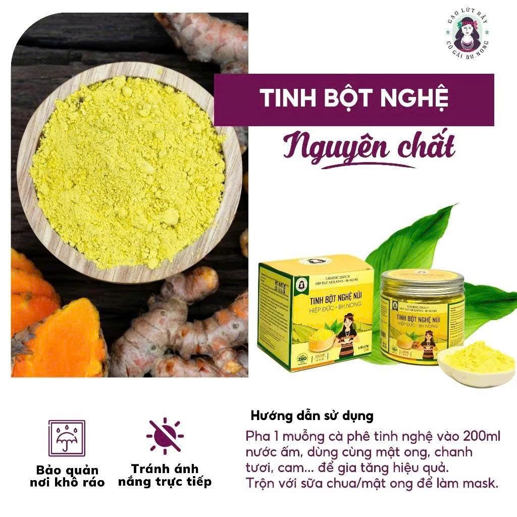 Tinh Bột Nghệ Núi Bh.Nong Hộp 200g - Thực Phẩm Bổ Sung Dinh Dưỡng Cho Cả Gia Đình, Người Tiểu Đường, Ăn Kiêng, Ăn Chay (SH)
