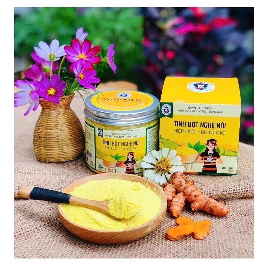 Tinh Bột Nghệ Núi Bh.Nong Hộp 200g - Thực Phẩm Bổ Sung Dinh Dưỡng Cho Cả Gia Đình, Người Tiểu Đường, Ăn Kiêng, Ăn Chay (SH)