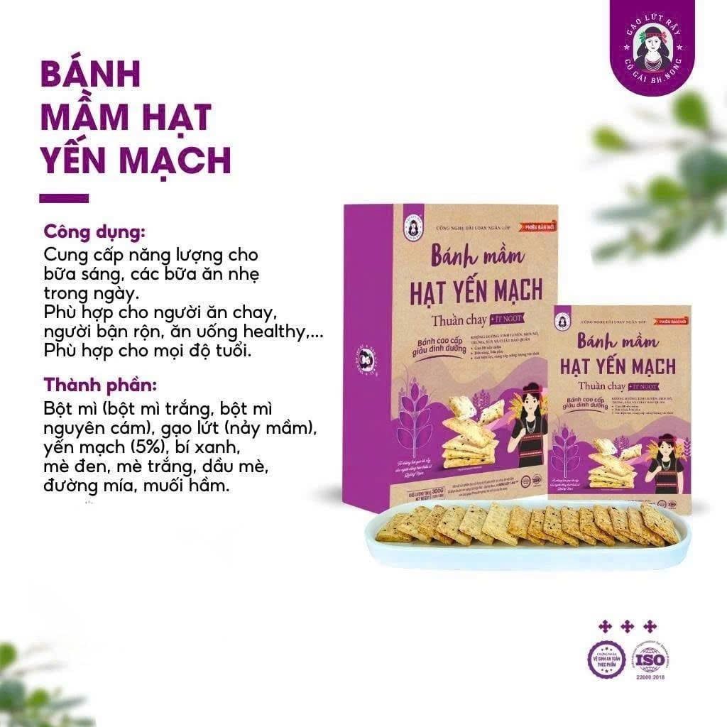 Bánh Mầm Hạt Yến Mạch Bh.Nong Hộp 150g/300g - Thực Phẩm Bổ Sung Dinh Dưỡng Cho Người Tiểu Đường, Người Ăn Chay, Ăn Kiêng, Giảm Cân, Tập Gym, Eat Clean, Hàm Lượng Chất Xơ Cao (Bánh Và Snack Healthy)