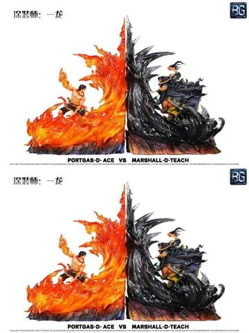  Ace vs Marshall D. Teach - One Piece - Badge Studio 