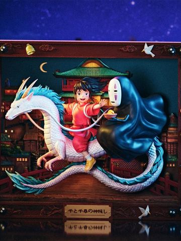  Chihiro & Haku & No Face - Spirited Away - GEISHA Studio 