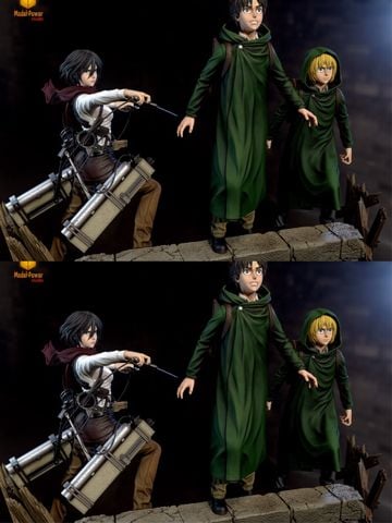  Mikasa & Armin & Eren - Attack On Titan - Model Power Studio 