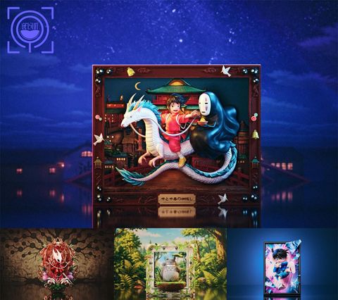  Chihiro & Haku & No Face - Spirited Away - GEISHA Studio 