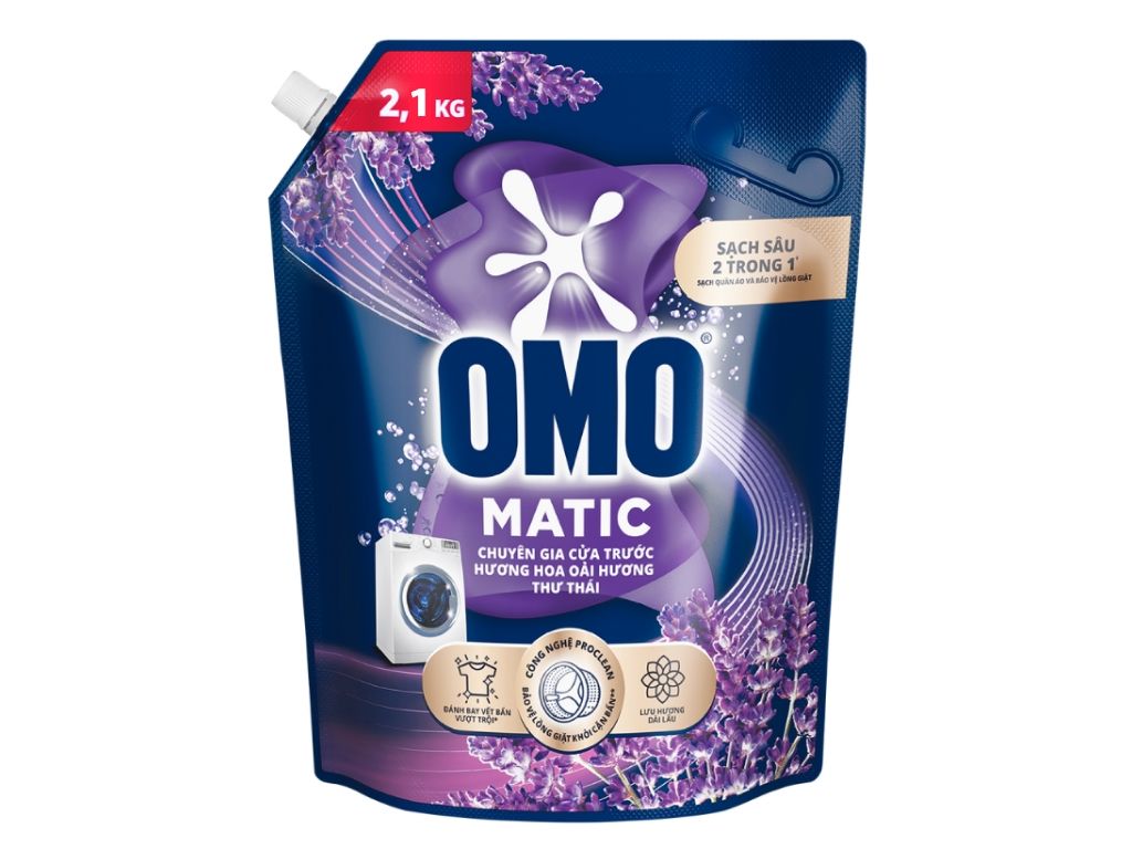  Nước giặt OMO Matic cửa trước hương oải hương thư thái 2.1kg 