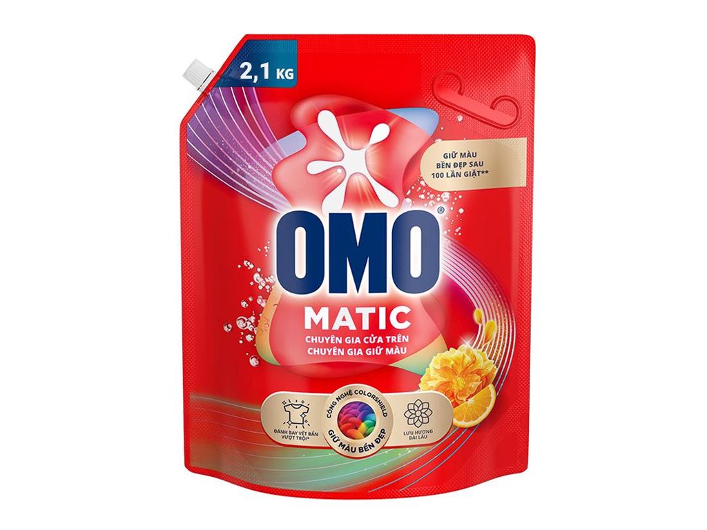  Nước giặt OMO Matic cửa trên chuyên gia giữ màu túi 2.1kg 