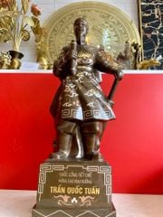 Tượng Đồng Trần Quốc Tuấn Cao 70 Cm Khảm Tam Khí