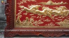 Tranh Đồng Mã Đáo Thành Công Mạ Vàng 24K KT 155x88 Cm Khung Gỗ Hương