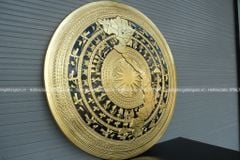 Mặt Trống Đồng Thúc Tay Bản Đồ Mới DK 100 Cm Dát Vàng Nền Đen