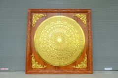 Tranh Trống Đồng - Khung Vuông - Kích Thước 141x141Cm Mặt Trống Đường Kính 108cm