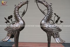 Bộ Đỉnh Đồng Ngũ Sự Đồng Đỏ Khảm Tam Khí Song Long Chầu Nguyệt Cao 60 Cm (hàng VIP có vàng 9999)