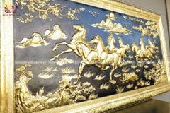 Tranh Đồng Mã Đáo Thành Công nền đen KT 237x127 Cm Khung Đồng Liền