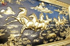 Tranh Đồng Mã Đáo Thành Công dát vàng KT 237x127 Cm Khung Đồng (Hàng VIP)