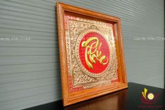 Tranh Chữ - Chữ Phúc Kích Thước 70x70 - Khung Hương Đá