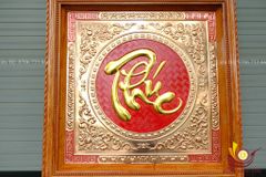Tranh Chữ - Chữ Phúc Kích Thước 70x70 - Khung Hương Đá