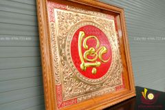 Tranh Chữ - Chữ Lộc  Kích Thước 70x70 - Khung Hương Đá