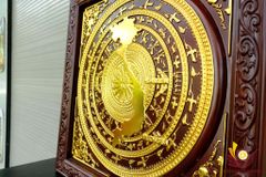 Tranh Trống Đồng - Khung Vuông- KT 81x81 Gỗ Gõ Đỏ