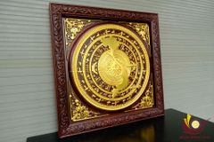 Tranh Trống Đồng - Khung Vuông- KT 81x81 Gỗ Gõ Đỏ