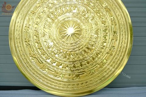 Mặt Trống Đồng Đúc DK 60 Cm - Dát Vàng 24k