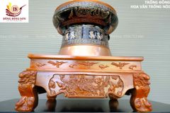 Trống Đồng Đông Sơn Đồng Đỏ Đường Kính 68cm + Đế Hộp Kính - Hoa Văn Ngọc Lũ Họa Tiết Nổi